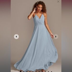 David’s Bridal Dusty Blue Dress Size 4